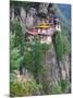 Taktsang (Tiger's Nest) Dzong Perched on Edge of Steep Cliff, Paro Valley, Bhutan-Keren Su-Mounted Photographic Print