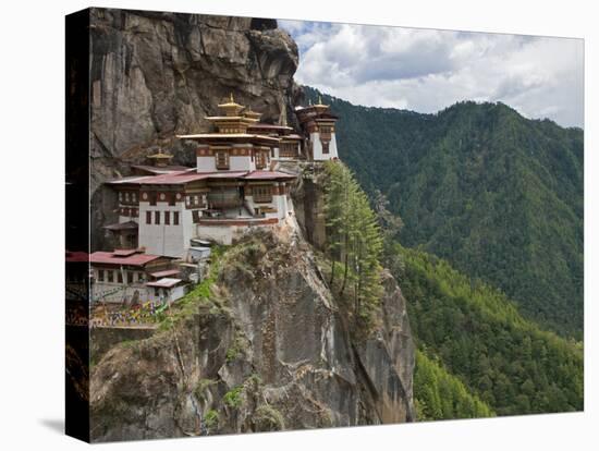 Taktshang Goemba, 'Tiger's Nest', Bhutan's Most Famous Monastery, Perched Miraculously on Ledge of-Nigel Pavitt-Stretched Canvas