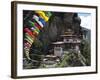 Taktshang Goemba (Tigers Nest Monastery) with Prayer Flags and Cliff, Paro Valley, Bhutan, Asia-Eitan Simanor-Framed Photographic Print