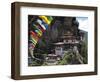 Taktshang Goemba (Tigers Nest Monastery) with Prayer Flags and Cliff, Paro Valley, Bhutan, Asia-Eitan Simanor-Framed Photographic Print