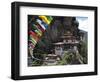 Taktshang Goemba (Tigers Nest Monastery) with Prayer Flags and Cliff, Paro Valley, Bhutan, Asia-Eitan Simanor-Framed Photographic Print