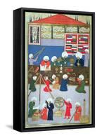 Takyuddin and Other Astronomers at the Galata Observatory Founded in 1557 by Sultan Suleyman-null-Framed Stretched Canvas