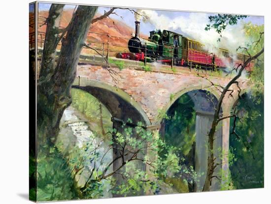 Tal-Y-Llyn Railway on the Dolgoch Viaduct, 1967 (Oil on Canvas)-Terence Cuneo-Stretched Canvas