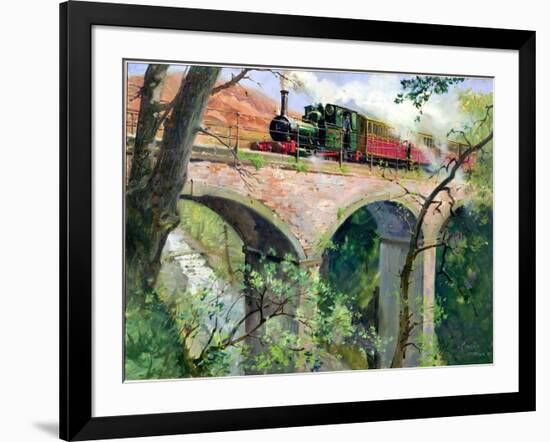 Tal-Y-Llyn Railway on the Dolgoch Viaduct, 1967 (Oil on Canvas)-Terence Cuneo-Framed Giclee Print