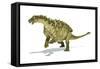 Talarurus Dinosaur on White Background-null-Framed Stretched Canvas