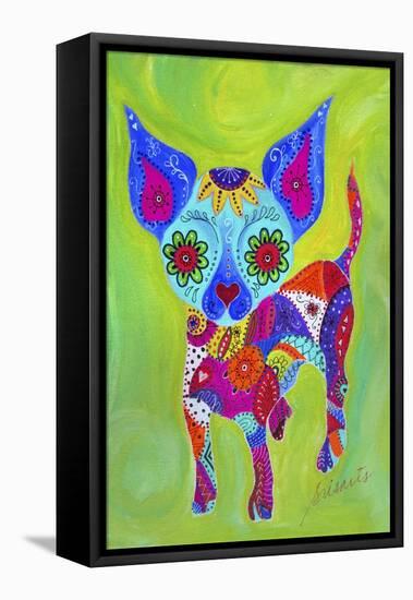 Talavera Happy Chihuahua-Prisarts-Framed Stretched Canvas