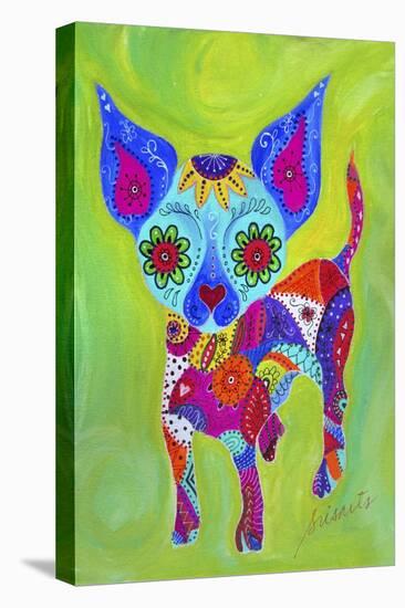 Talavera Happy Chihuahua-Prisarts-Stretched Canvas