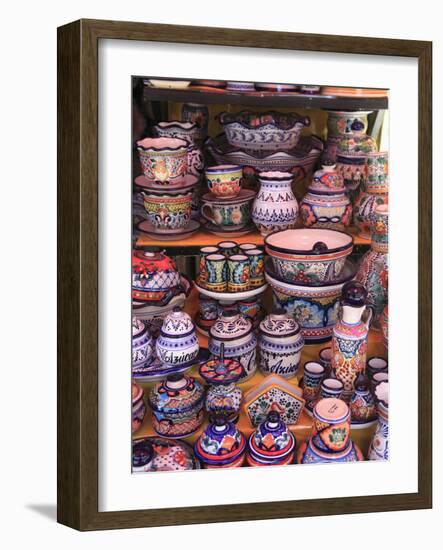 Talavera Pottery, El Parian Market, Puebla, Historic Center, Puebla State, Mexico, North America-Wendy Connett-Framed Photographic Print