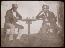 Nicolaas Henneman Contemplates His Move in a Game of Chess, September 1841-Talbot-Framed Stretched Canvas