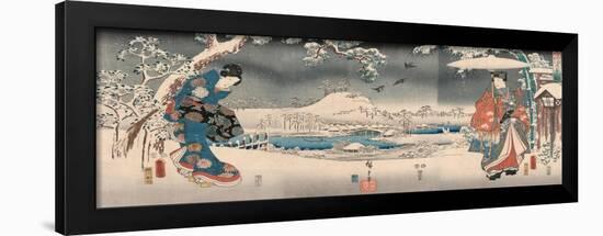 Tale of Genji by Toyokuni and Hiroshige, 1853 (Colour Woodblock Print)-Ando or Utagawa and Toyokuni Utagawa III (Kun-Framed Giclee Print