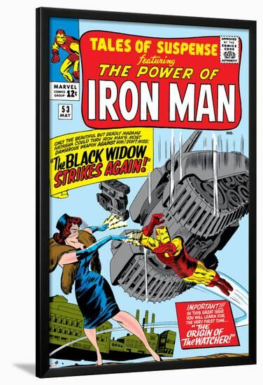 Tales Of Suspense No.53 Cover: Iron Man and Black Widow Flying-Don Heck-Lamina Framed Poster