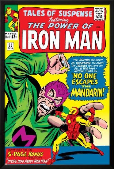 Tales Of Suspense No.55 Cover: Iron Man and Mandarin Fighting-Don Heck-Lamina Framed Poster