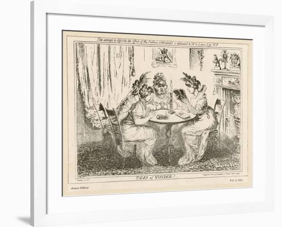 Tales of Wonder! Gillray Satire on the Taste for Gothic Novels-James Gillray-Framed Art Print