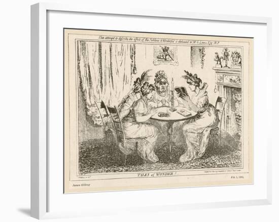 Tales of Wonder! Gillray Satire on the Taste for Gothic Novels-James Gillray-Framed Art Print