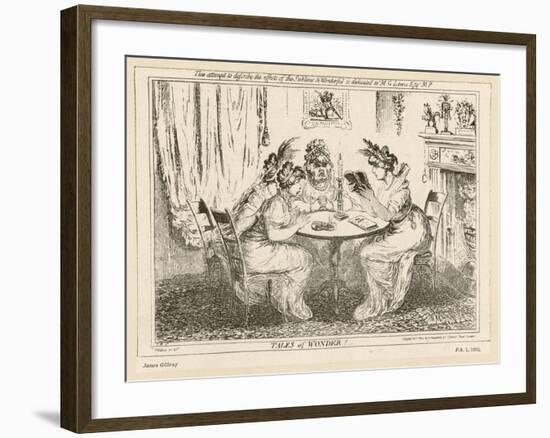 Tales of Wonder! Gillray Satire on the Taste for Gothic Novels-James Gillray-Framed Art Print