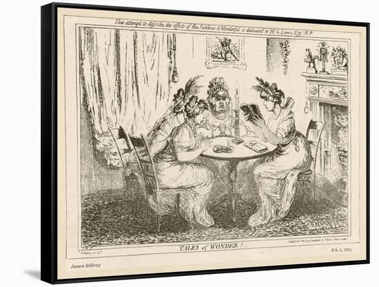 Tales of Wonder! Gillray Satire on the Taste for Gothic Novels-James Gillray-Framed Stretched Canvas