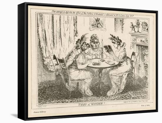 Tales of Wonder! Gillray Satire on the Taste for Gothic Novels-James Gillray-Framed Stretched Canvas