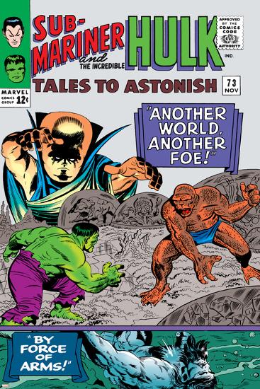 Tales to Astonish No.73 Cover: Hulk and Uatu The Watcher-Vince Colletta-Lamina Framed Poster