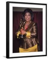 Talk Show Host Oprah Winfrey Holding Emmy Award-null-Framed Premium Photographic Print