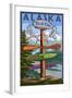 Talkeetna, Alaska - Sign Destinations-Lantern Press-Framed Art Print