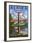 Talkeetna, Alaska - Sign Destinations-Lantern Press-Framed Art Print