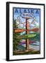 Talkeetna, Alaska - Sign Destinations-Lantern Press-Framed Art Print