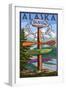 Talkeetna, Alaska - Sign Destinations-Lantern Press-Framed Art Print