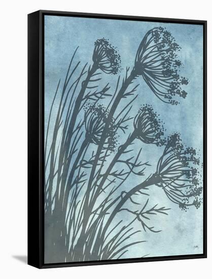 Tall Grasses on Blue II-Elizabeth Medley-Framed Stretched Canvas