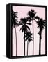 Tall Palms Black on Pink I-Mia Jensen-Framed Stretched Canvas