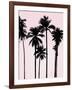 Tall Palms Black on Pink I-Mia Jensen-Framed Art Print