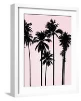 Tall Palms Black on Pink I-Mia Jensen-Framed Art Print