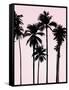 Tall Palms Black on Pink I-Mia Jensen-Framed Stretched Canvas