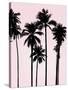 Tall Palms Black on Pink I-Mia Jensen-Stretched Canvas