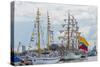 Tall sailboats in the harbor during Klaipeda Sea Festival, Klaipeda, Lithuania-Keren Su-Stretched Canvas