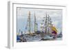 Tall sailboats in the harbor during Klaipeda Sea Festival, Klaipeda, Lithuania-Keren Su-Framed Photographic Print