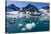 Tall Sailing Ship in Fjord, Svalbard-Paul Souders-Stretched Canvas