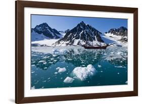 Tall Sailing Ship in Fjord, Svalbard-Paul Souders-Framed Photographic Print