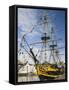 Tall Ship Grand Turk, Moored in Inner Harbour, Whitehaven. Cumbria, England, United Kingdom, Europe-James Emmerson-Framed Stretched Canvas