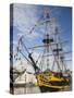 Tall Ship Grand Turk, Moored in Inner Harbour, Whitehaven. Cumbria, England, United Kingdom, Europe-James Emmerson-Stretched Canvas