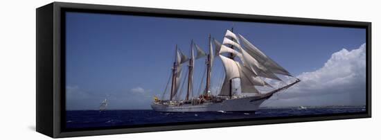 Tall Ship in the Sea, Puerto Rico-null-Framed Stretched Canvas