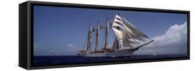 Tall Ship in the Sea, Puerto Rico-null-Framed Stretched Canvas