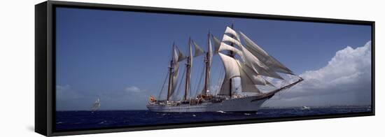 Tall Ship in the Sea, Puerto Rico-null-Framed Stretched Canvas