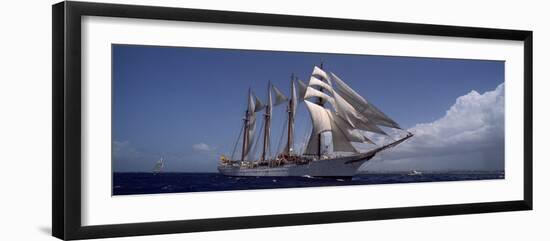 Tall Ship in the Sea, Puerto Rico-null-Framed Photographic Print