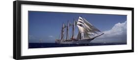 Tall Ship in the Sea, Puerto Rico-null-Framed Photographic Print