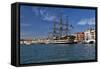 Tall Ship in Venice Harbor, Italy-George Oze-Framed Stretched Canvas