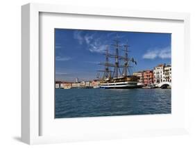 Tall Ship in Venice Harbor, Italy-George Oze-Framed Photographic Print