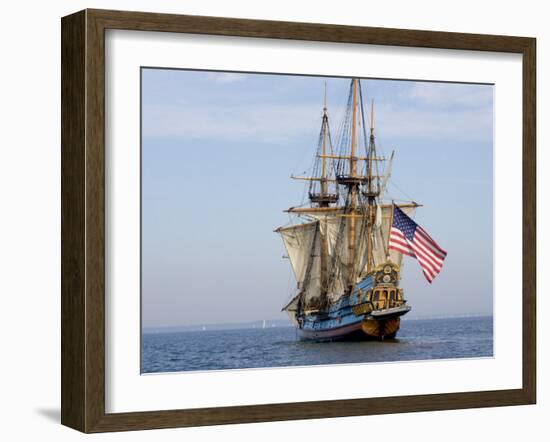 Tall Ship the Kalmar Nyckel, Chesapeake Bay, Maryland, USA-Scott T. Smith-Framed Photographic Print