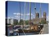 Tall Ships Anchored in Oslo Harbour, the Town Hall in the Background, Oslo, Norway-James Emmerson-Stretched Canvas