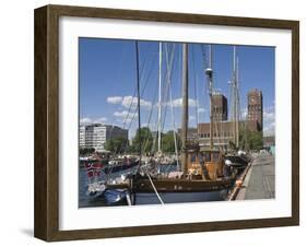 Tall Ships Anchored in Oslo Harbour, the Town Hall in the Background, Oslo, Norway-James Emmerson-Framed Photographic Print