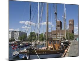 Tall Ships Anchored in Oslo Harbour, the Town Hall in the Background, Oslo, Norway-James Emmerson-Mounted Photographic Print